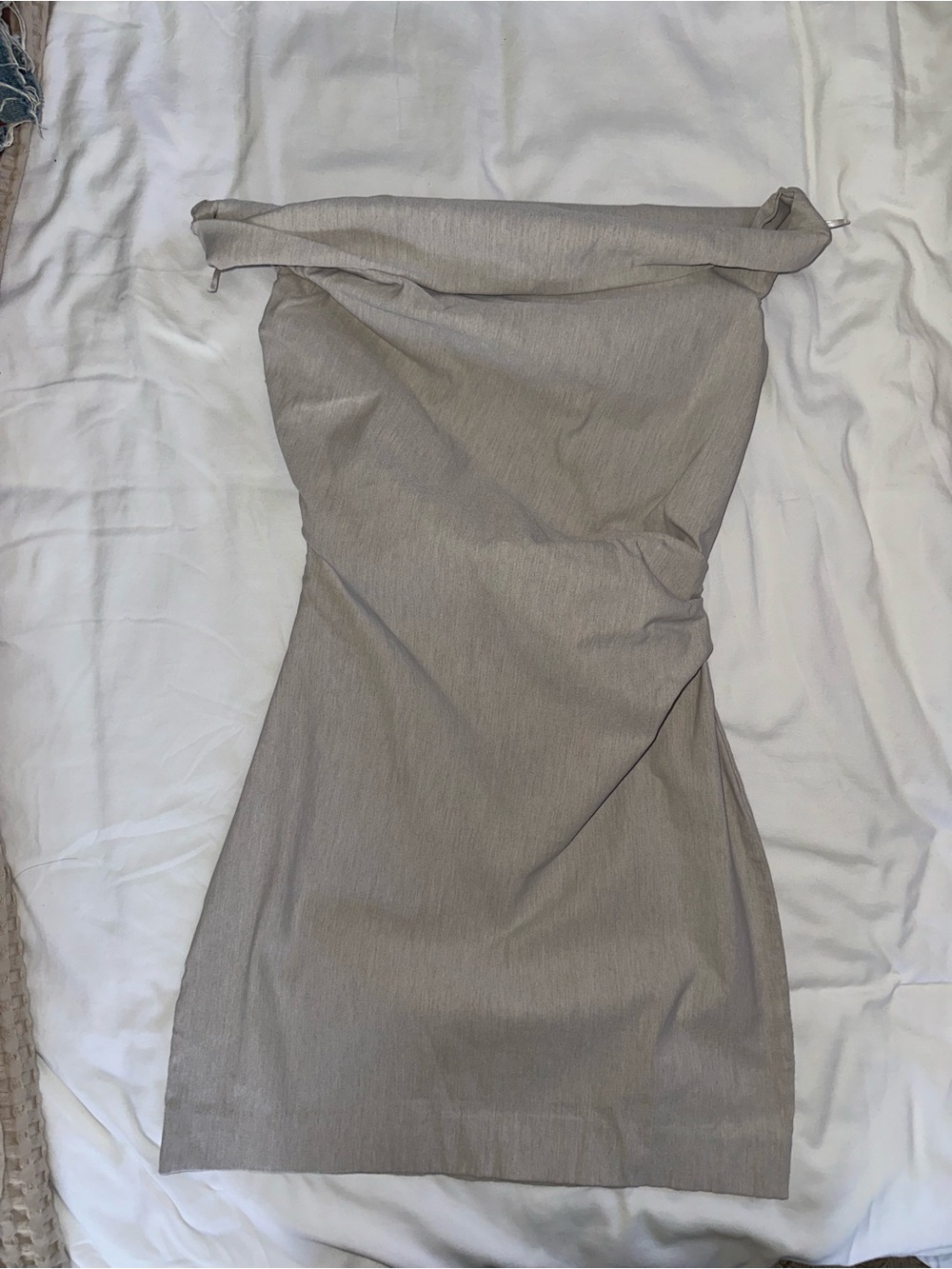 Mango Strapless Bodycon Dress in Taupe Beige